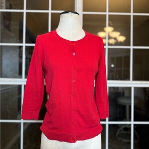 Merona Red Button-Up Cardigan